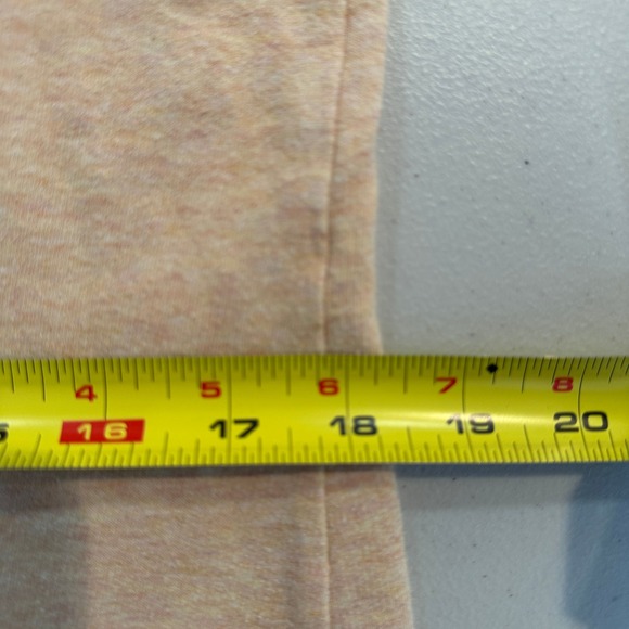 JJill Hoodie Tunic Peach Heathered Organic Cotton Blend Women's Med V-Neck Pouch - Picture 8 of 9